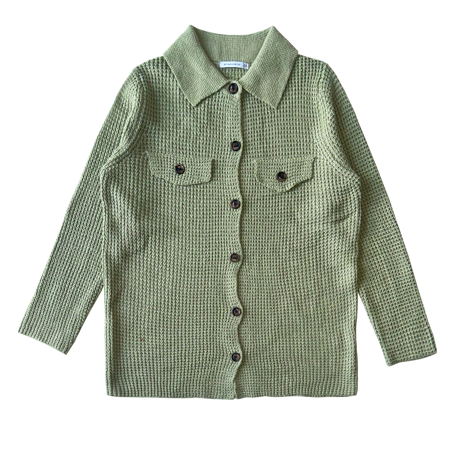 Waffle Knit Button Top