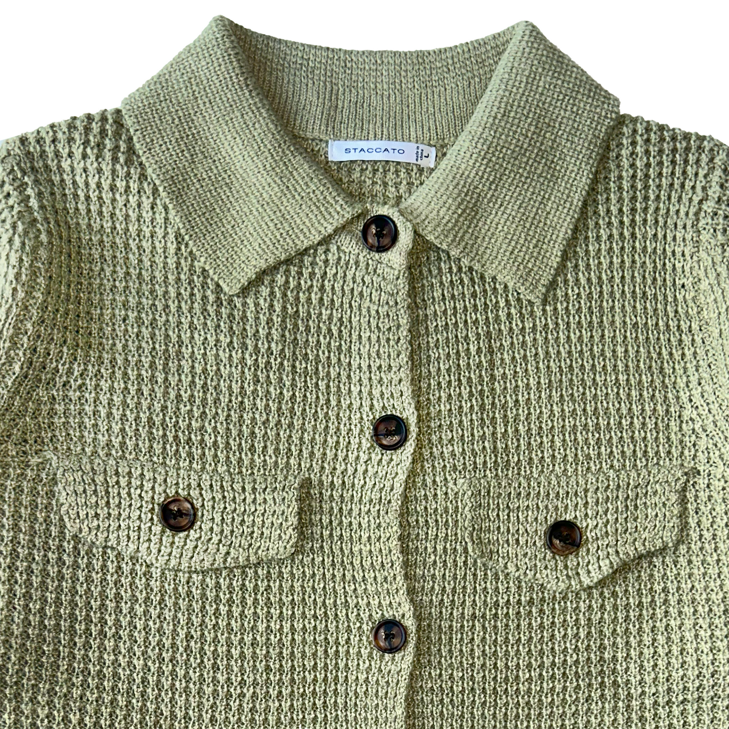 Waffle Knit Button Top