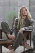 Brown knit hooded suit